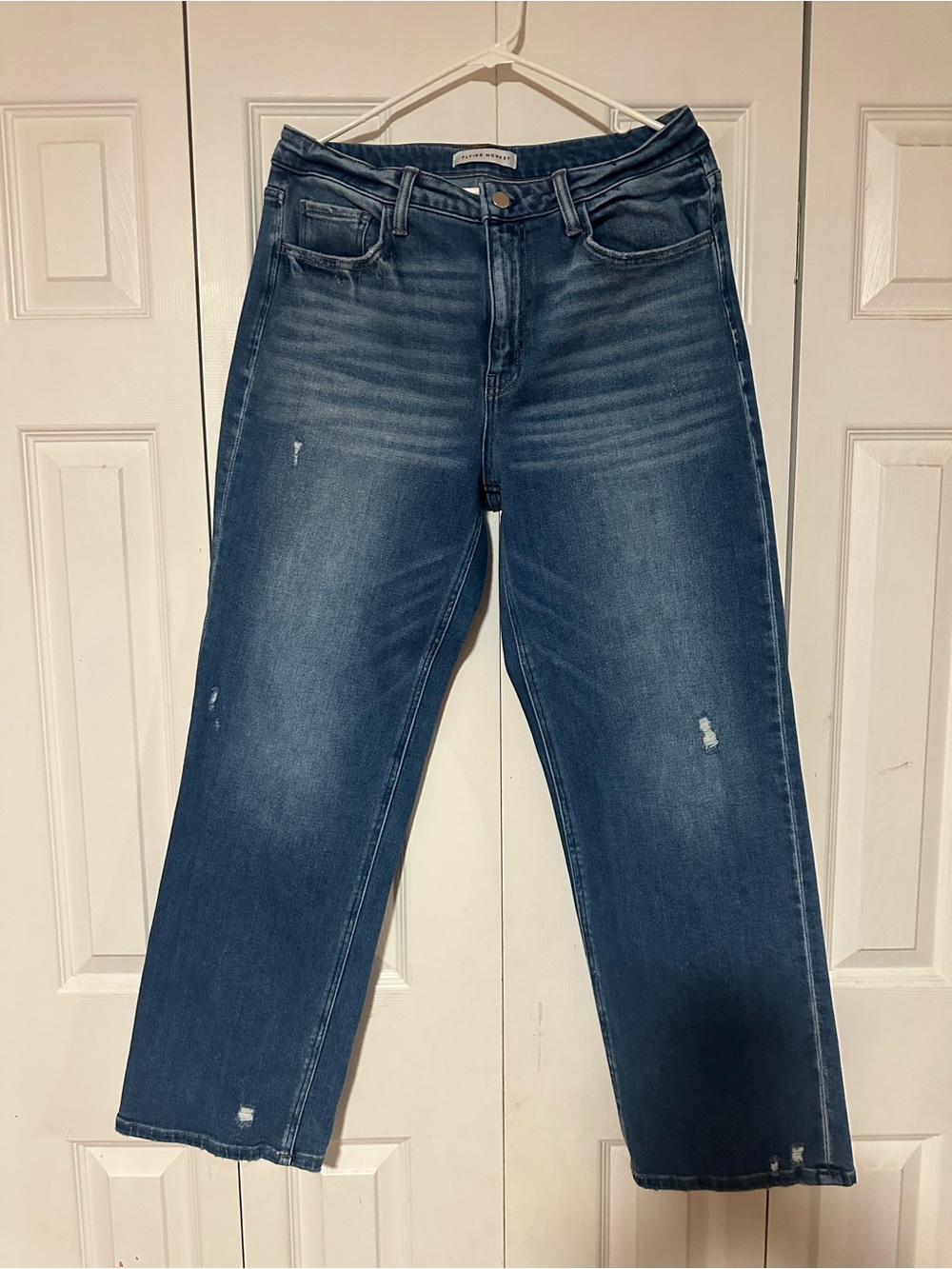 Flying Monkey Women's Ankle Cropped Wide-Leg Jeans - Dark Wash Blue